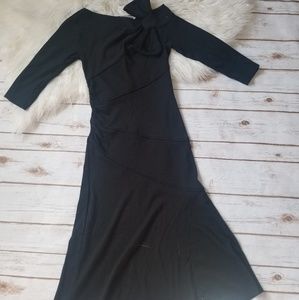 Diane Von Furstenberg vintage black bow dress wool